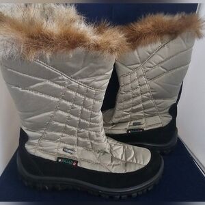 Womens PAJAR Sz 40 US Sz 8.5 Khaki Green Quilted Winter Snow Tec Boots